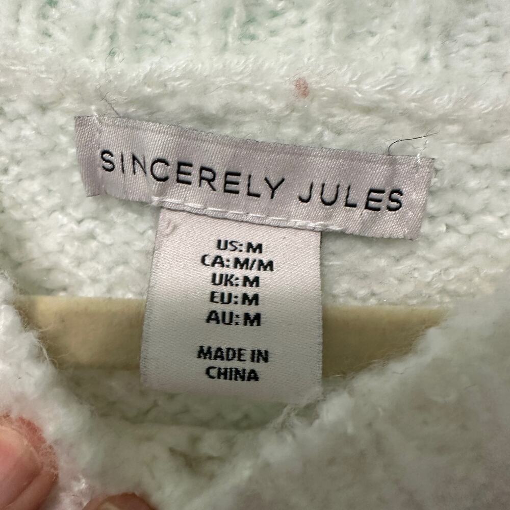 Sincerely Jules Blue Sharlene Wool blend bell Sleeve Sweater Women Medium‎ - Picture 4 of 6